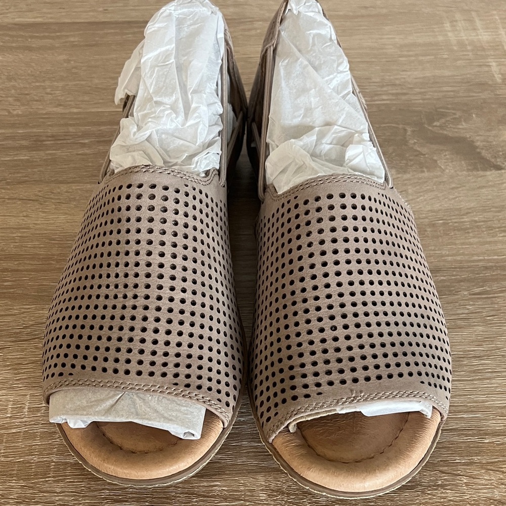 Earth Taupe Perforated Loafers